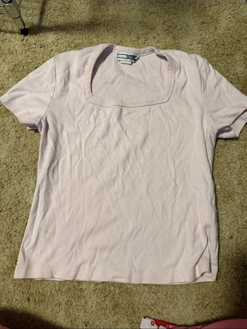 Ralph Lauren Pink Short-Sleeve Square Neck Tee